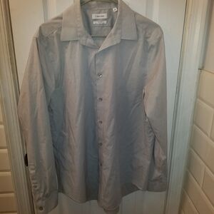 Calvin Klein Men's Gray Button-Up Shirt Jacket